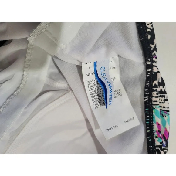 Clean Water Women’s Multicolor Mixed Print Tankini Swim Top Small Built-In Bra - Picture 5 of 7